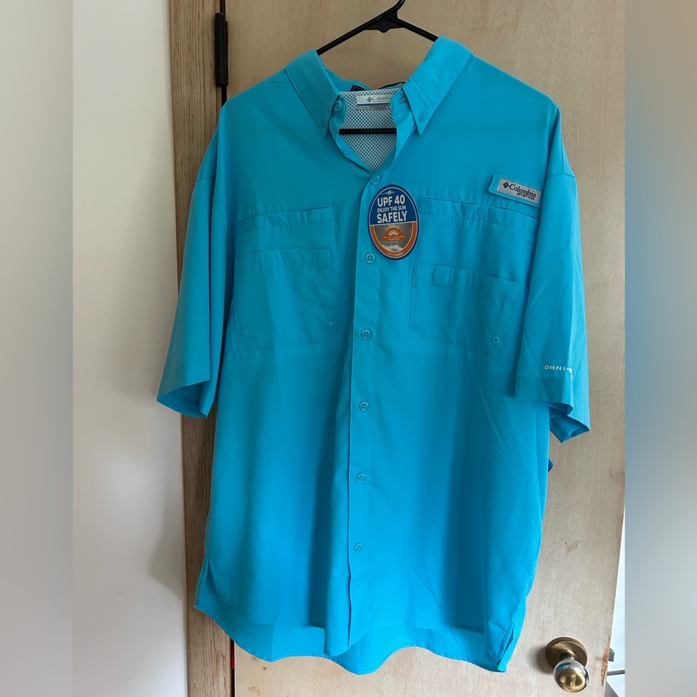 Columbia Blue Casual Button Down Shirt